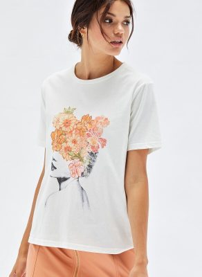 Floral Print Graphic Tee